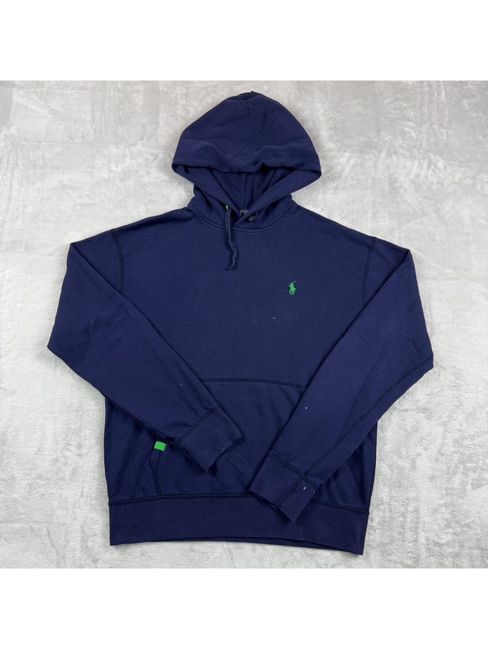 Polo Ralph Lauren Men’s M Navy Pullover Hoodie Green Pony Logo Heritage Preppy